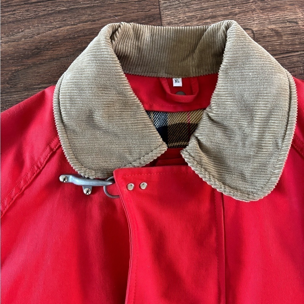 FAY Archive Long Canvas Cotton Wool Fireman Field Jacket XL Red - Picture 3 of 13